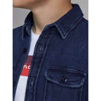 JACK & JONES Fløjls Skjorte Dark Blue Denim